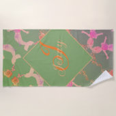 マーメイドロマンチックバラ ビーチタオル (正面)