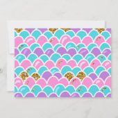 マーメイドワンザシープールパーティーガールファースト誕生日 招待状 (裏面)