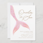 マーメイドワンダーザシーガールズプリティピンク誕生日 招待状 (正面)