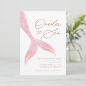 マーメイドワンダーザシーガールズプリティピンク誕生日 招待状 (スタンド正面)