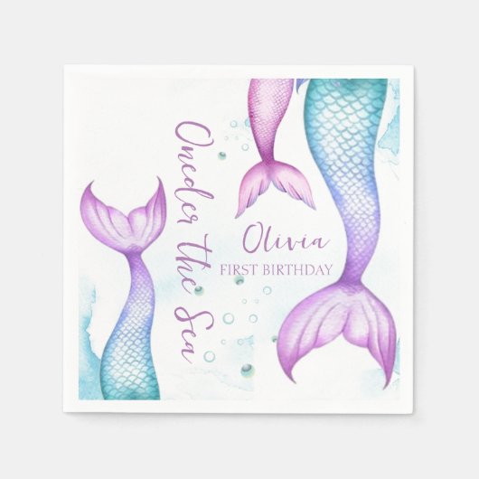 マーメイドワンダーザシーマーメイド スタンダードカクテルナプキン (正面)