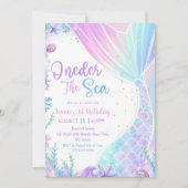 マーメイドワンダーザシー1st誕生日パーティー 招待状 (正面)