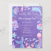 マーメイドワンダーザシー1st誕生日招待状 招待状 (正面)