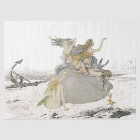 マーメイドヴィンテージデコペビーチスターフィッシュ海Ti 薄葉紙 (正面)