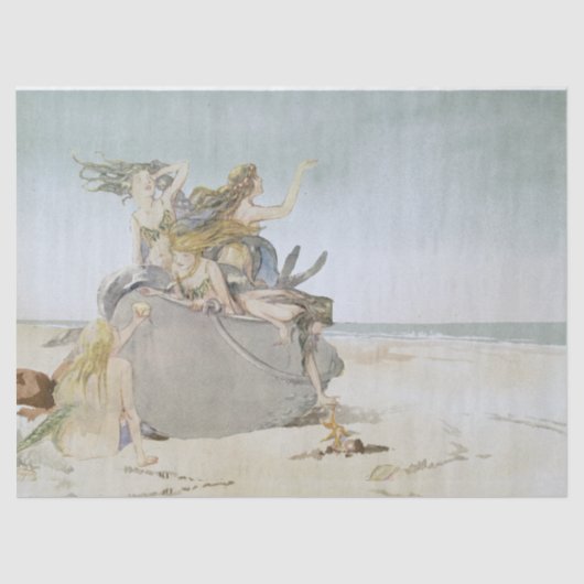 マーメイドヴィンテージビーチスターフィッシュ海デカップージ 薄葉紙 (正面)