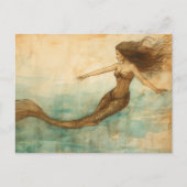マーメイドヴィンテージ水彩 ポストカード (正面)