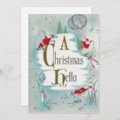 マーメイド付きヴィンテージクリスマスサンタ シーズンカード (正面/裏面)