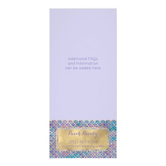 マーメイド価格リストラックカードペリウィンクルGlam ラックカード (裏面)