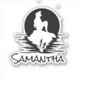 マーメイド名ブラックシルエットシール シール (正面)