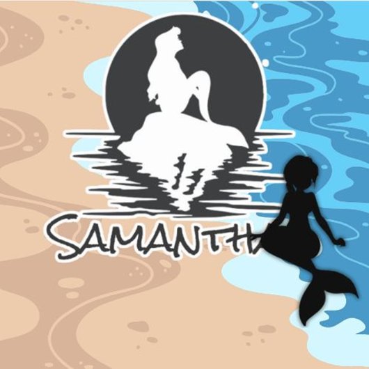 マーメイド名ブラックシルエットシール シール