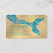 マーメイド名刺ティール(緑がかった色)と金ゴールドシークイン 名刺 (裏面)