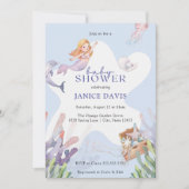 マーメイド図解入りの、写真付きのベビーシャワー招待状 招待状 (正面)