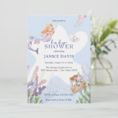マーメイド図解入りの、写真付きのベビーシャワー招待状 招待状 (スタンド正面)