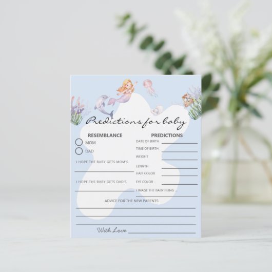 マーメイド図解入りの、写真付きの予測赤ちゃんシャワーゲーム (スタンド正面)