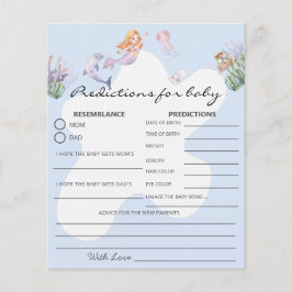 マーメイド図解入りの、写真付きの予測赤ちゃんシャワーゲーム