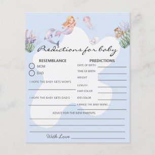 マーメイド図解入りの、写真付きの予測赤ちゃんシャワーゲーム