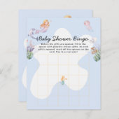 マーメイド図解入りの、写真付きの赤ちゃんシャワービンゴゲーム (正面/裏面)