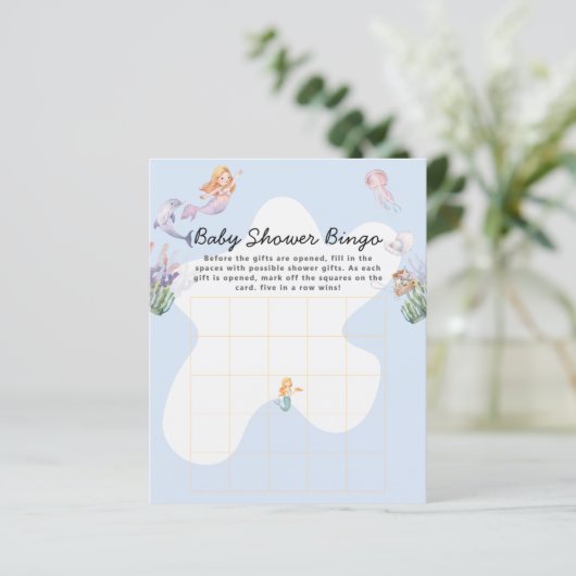 マーメイド図解入りの、写真付きの赤ちゃんシャワービンゴゲーム