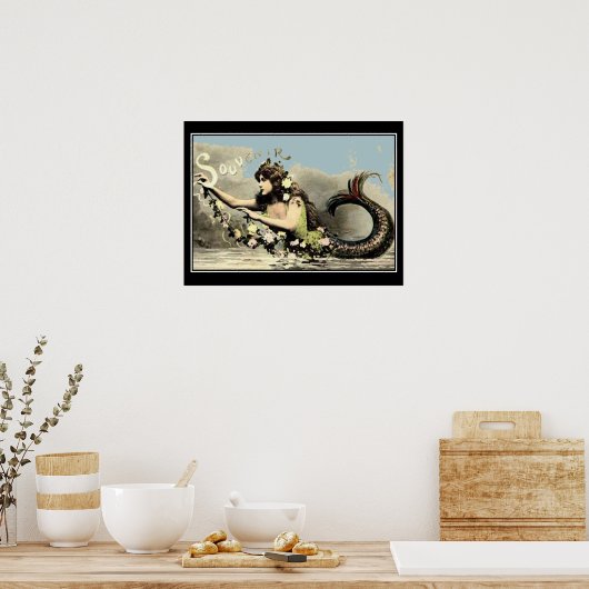 マーメイド土産ヴィンテージ観光客ポスター ポスター (キッチン)