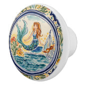 マーメイド地中海のフォークアート セラミックノブ (右)