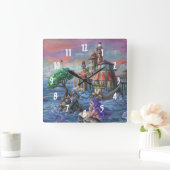 マーメイド城 スクエア壁時計 (ホーム)