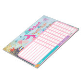 マーメイド報酬チャート雑用チャートの青い動作 ノートパッド (アングル)