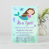 マーメイド女の子のベビーシャワー招待状 招待状 (スタンド正面)