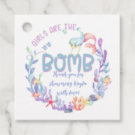 マーメイド女の子は、爆弾のラベル、メッセージカード フェイバータグ