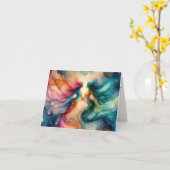 マーメイド好き鮮やかアルコールインク カード (黄色い花)