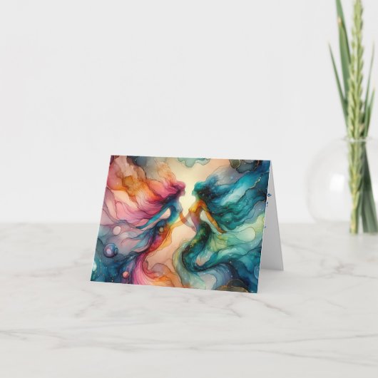 マーメイド好き鮮やかアルコールインク カード (正面)