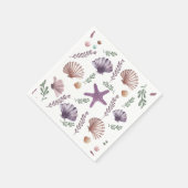 マーメイド子供の誕生日シーパープルパターン スタンダードカクテルナプキン (角)