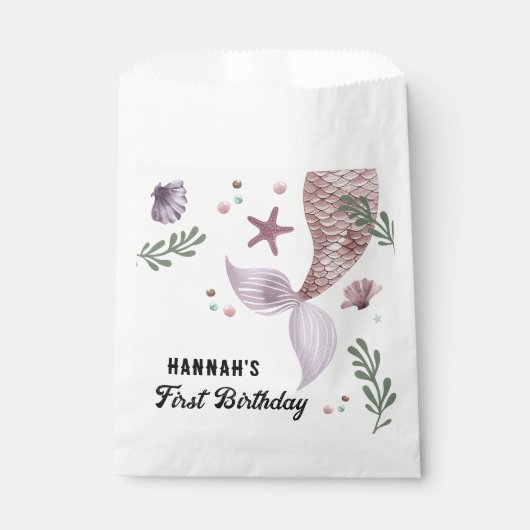 マーメイド子供の誕生日シーパープル フェイバーバッグ (正面)