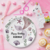 マーメイド子供の誕生日シーパープル ペーパープレート (パーティー)