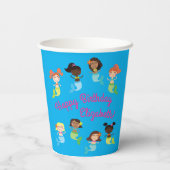 マーメイド子供の誕生日プールパーティー 紙コップ (裏面)