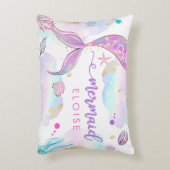 マーメイド子供部屋ベビーシャワーギフトパーソナライズされた アクセントクッション (正面(垂直))