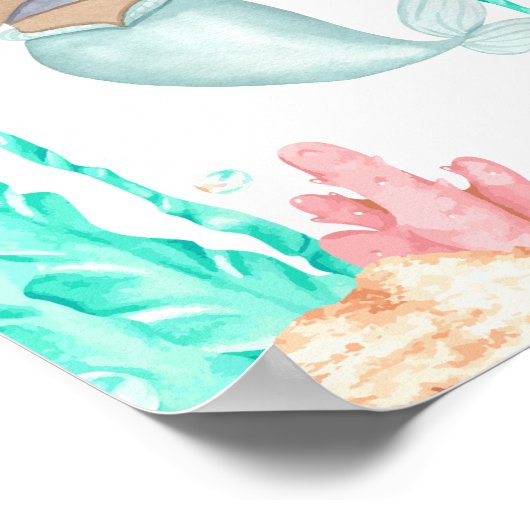 マーメイド子供部屋ポスター海キッズルームプリント ポスター (角)