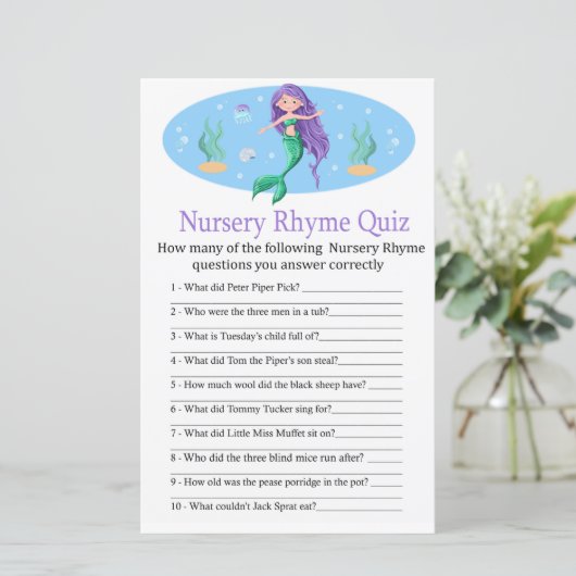 マーメイド子供部屋ライムクイズ赤ちゃんシャワーゲーム (スタンド正面)