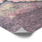 マーメイド子守歌の母とベビー水彩プリント ポスター (角)