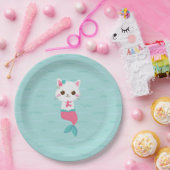 マーメイド子猫誕生日パーティー ペーパープレート (パーティー)