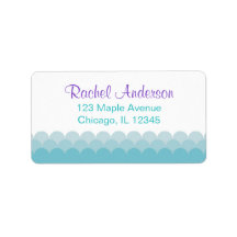 マーメイド差出人住所ラベル、水海波