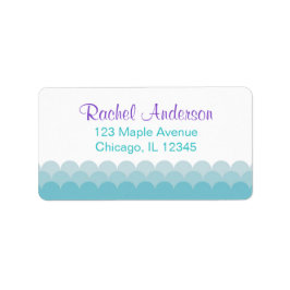 マーメイド差出人住所ラベル、水海波 ラベル