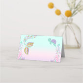 マーメイド座席表マーメイドテーブル番号ピンク金ゴールド プレイスカード (正面)