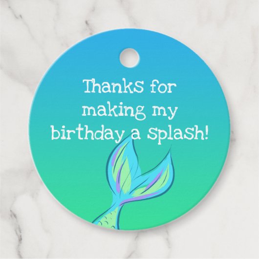 マーメイド感謝していメッセージカード フェイバータグ (正面)