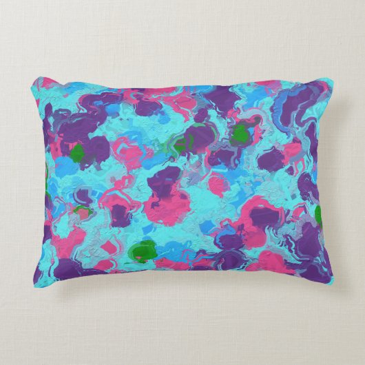 マーメイド抽象芸術(ばちゃばちゃ)跳ねる アクセントクッション (正面)