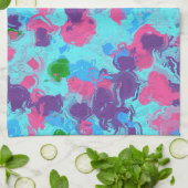 マーメイド抽象芸術(ばちゃばちゃ)跳ねる キッチンタオル (折り畳み)