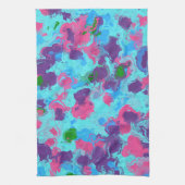 マーメイド抽象芸術(ばちゃばちゃ)跳ねる キッチンタオル (縦)