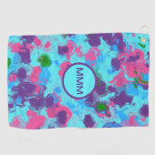 マーメイド抽象芸術（ばちゃばちゃ）跳ねる ゴルフタオル (横)