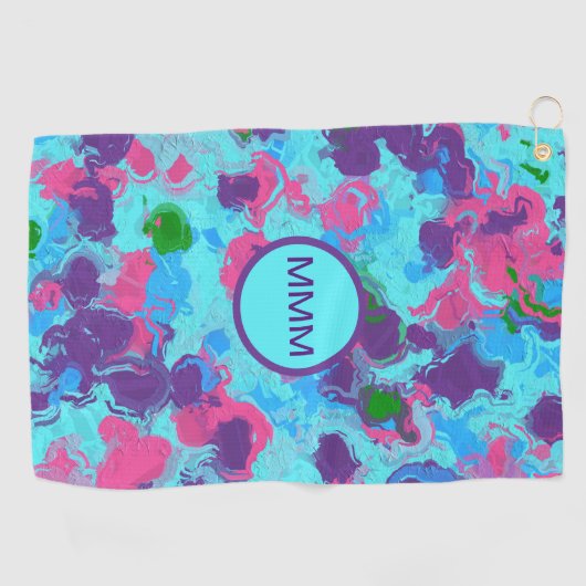 マーメイド抽象芸術（ばちゃばちゃ）跳ねる ゴルフタオル (横)