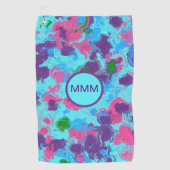 マーメイド抽象芸術（ばちゃばちゃ）跳ねる ゴルフタオル (正面)