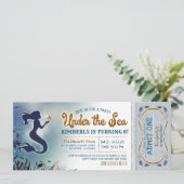 マーメイド招待状アンダーザシーグリッター誕生日 招待状 (スタンド正面)